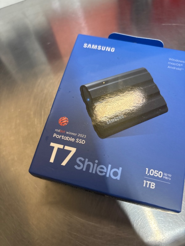 Photo 1 of Samsung T7 Shield Portable SSD 1TB, USB 3.2 Gen 2, Up to 1,050 MB/s