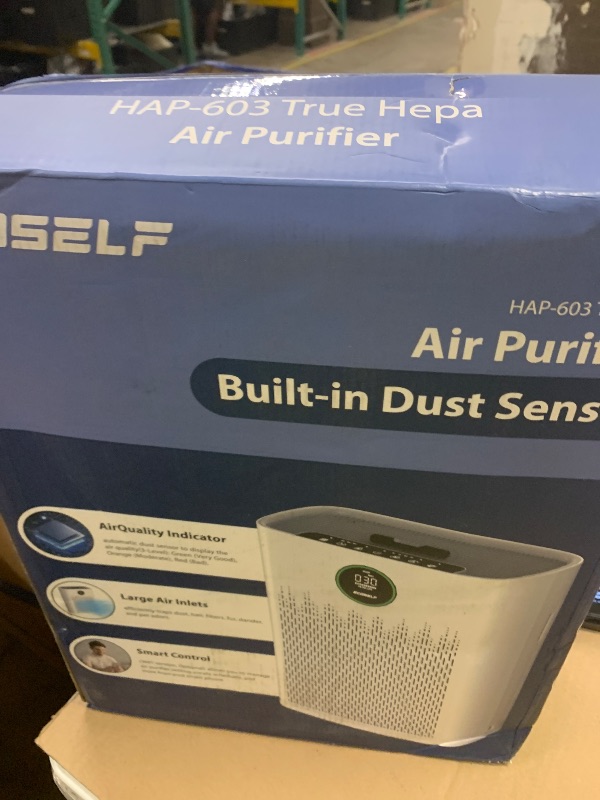 View 2 of Air Purifiers for Home Large Room, Cover Up to 2400 Ft² with True HEPA Filter, Smart Mode, PM2.5 Air Quality Display, 22dB Sleep Mode, Aromatherapy with 2X-Purification, HAP603