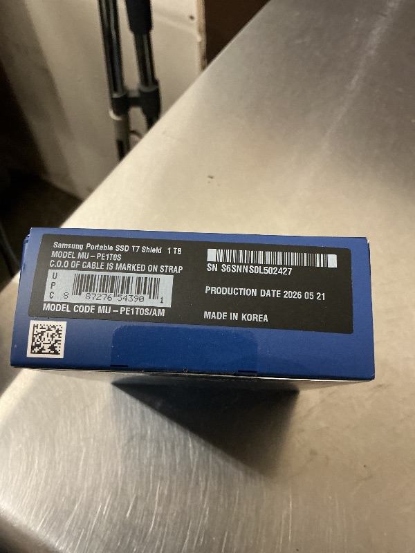 Photo 1 of Samsung T7 Shield Portable SSD 1TB, USB 3.2 Gen 2, Up to 1,050 MB/s