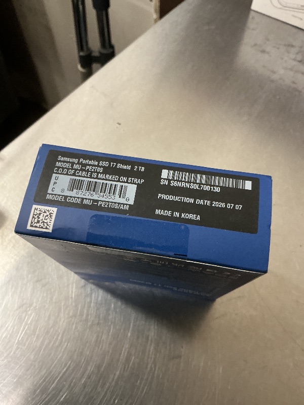 Photo 1 of Samsung T7 Shield Portable SSD 2TB, USB 3.2 Gen 2, Up to 1,050 MB/s