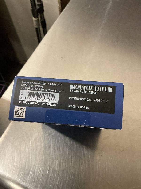 Photo 1 of Samsung T7 Shield Portable SSD 2TB, USB 3.2 Gen 2, Up to 1,050 MB/s