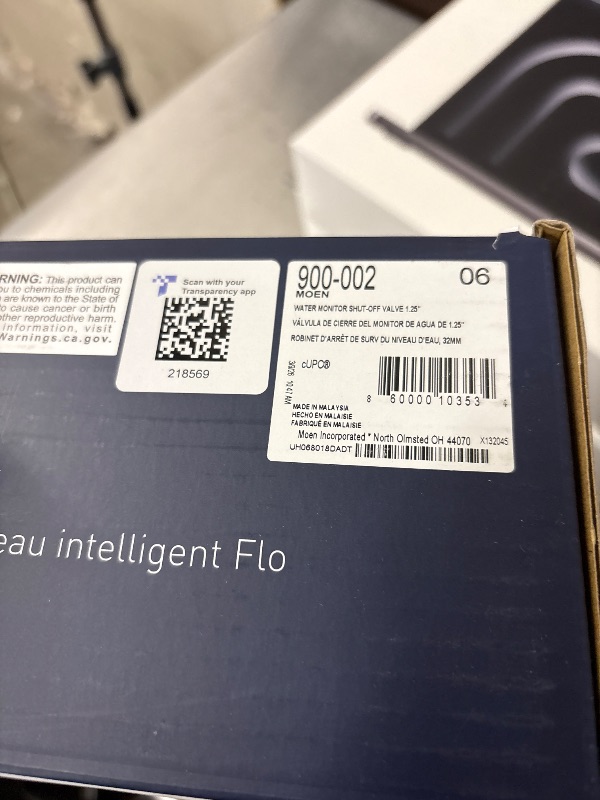Photo 1 of Moen Flo Shutoff, 1 1/4" Automatic Water Leak Detector & Shutoff, 900-002