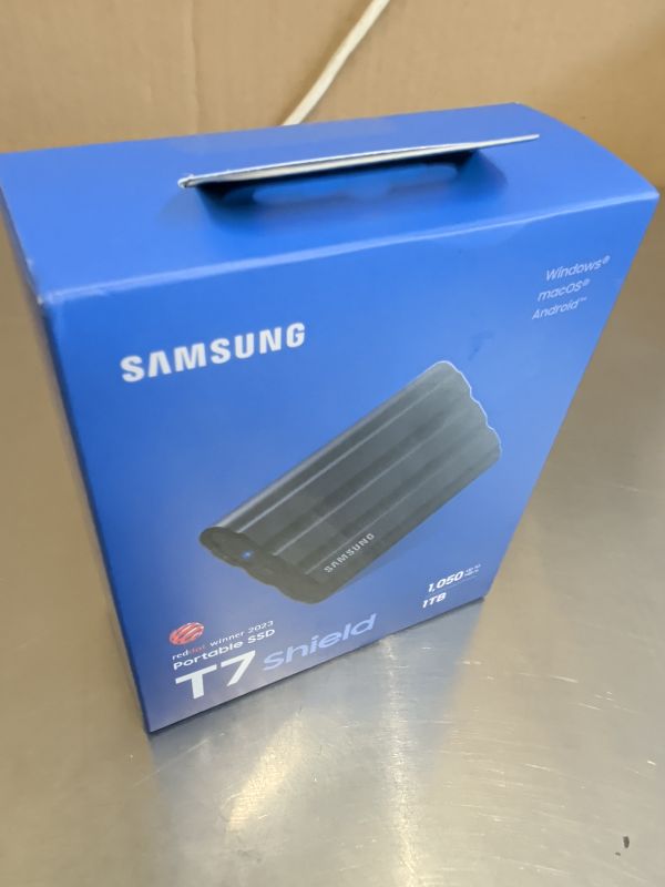 Photo 1 of Samsung T7 Shield Portable SSD 1TB, USB 3.2 Gen 2, Up to 1,050 MB/s