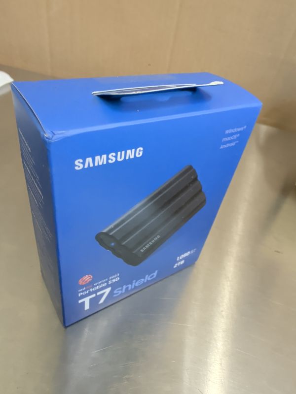 Photo 1 of Samsung T7 Shield Portable SSD 2TB, USB 3.2 Gen 2, Up to 1,050 MB/s