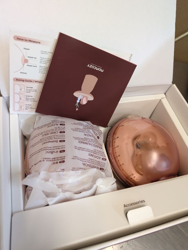 Photo 1 of Momcozy Wellness 1 Wearable Breast Pump, Warm-Massage Hands-Free Pump with Heated Flange&Simulated Massage for Comfortable Breastfeeding&Let-Down, App-Controlled, 4 Modes 12 Levels, 180ml/6oz