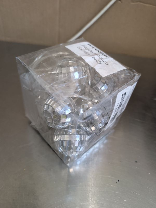 Photo 1 of BBTO LED Disco Ball String Lights, Silver White, 1.57 Inch