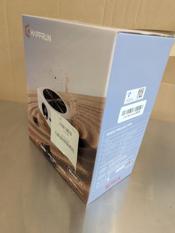 Photo 1 of HAPPRUN 1500 ANSI Smart Outdoor Projector, Built-in Apps, 30W Dolby Audio