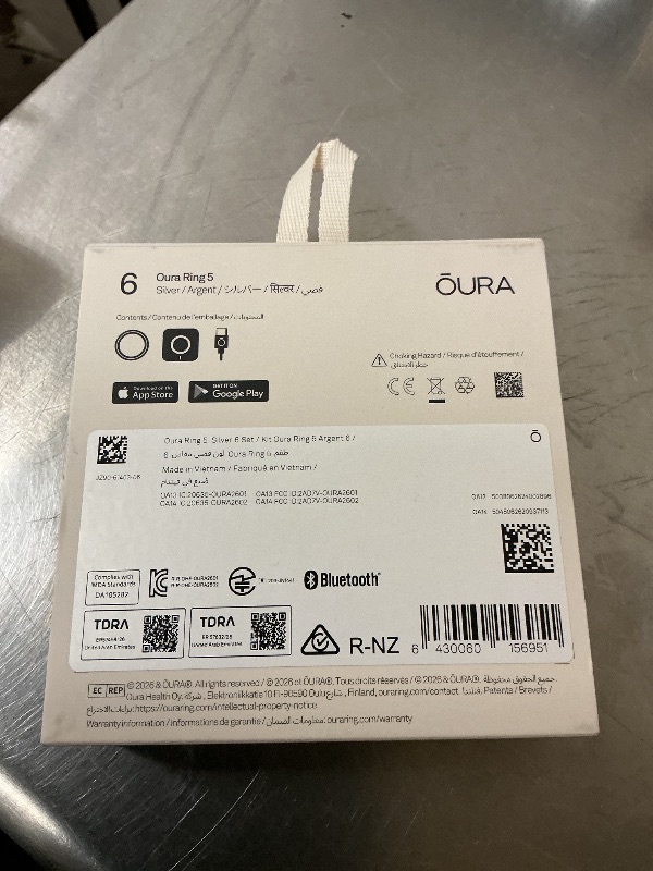 View 3 of OURA Ring 5 Smart Ring - Silver - Size 6