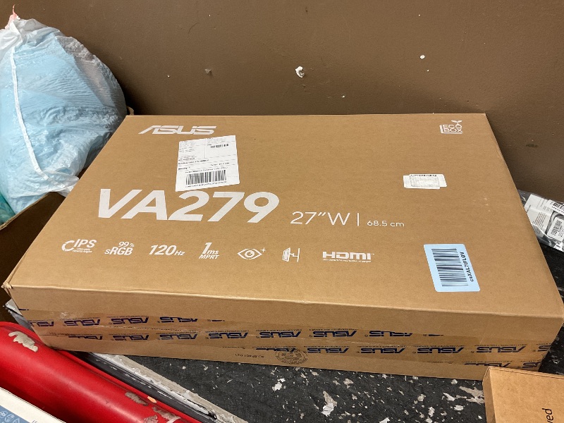 Photo 1 of ASUS 27” 1080P Computer Monitor (VA279HG) - Full HD IPS Display, 120Hz, 1ms, Adaptive-Sync, Eye Care, Frameless, HDMI, VESA Mountable