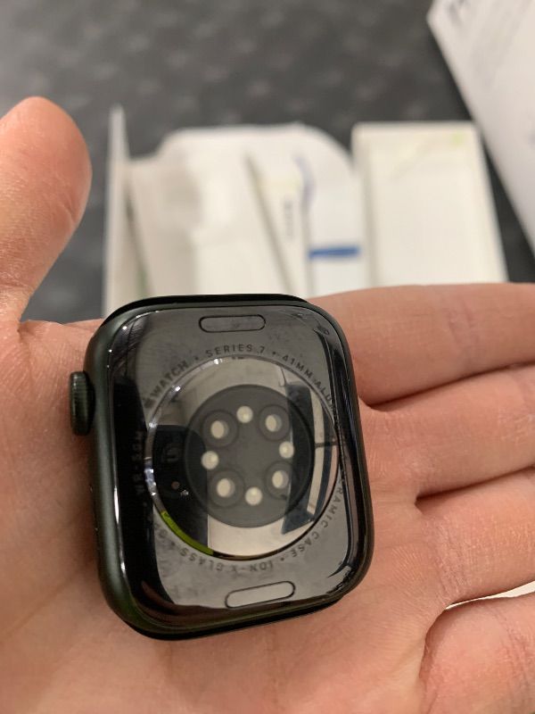 View 5 of Apple Watch Series 7 [GPS 41mm] Smart Watch w/Green Aluminum Case with Clover Sport Band. Fitness Tracker, Blood Oxygen & ECG Apps, Always-On Retina Display, Water Resistant