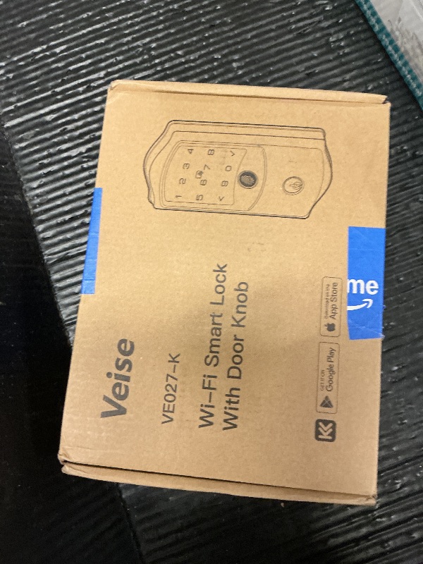 Photo 1 of Veise VE027-K WiFi Smart Deadbolt Locks with 2 Knobs Set, Matte Black