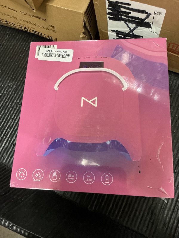Photo 1 of FACTORY SEALED—M GlowPro 86W UV LED Nail Curing Lamp, Wireless, Cordless | Pink