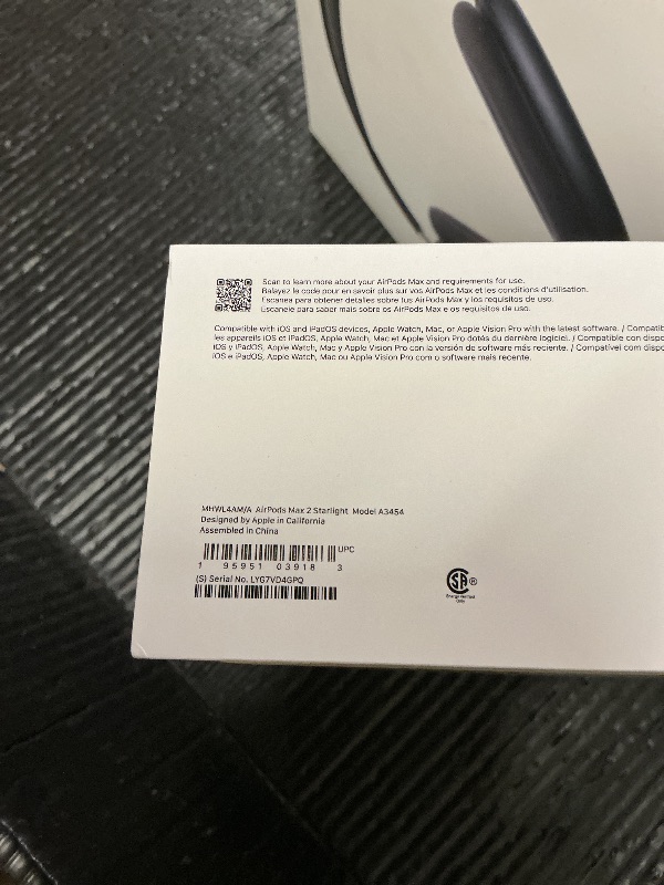 Photo 1 of FACTORY SEALED—Apple AirPods Max 2 Wireless Over-Ear Headphones, Active Noise Cancellation, Adaptive Audio, Personalized Spatial Audio, Live Translation, Bluetooth Headphones for iPhone – Starlight