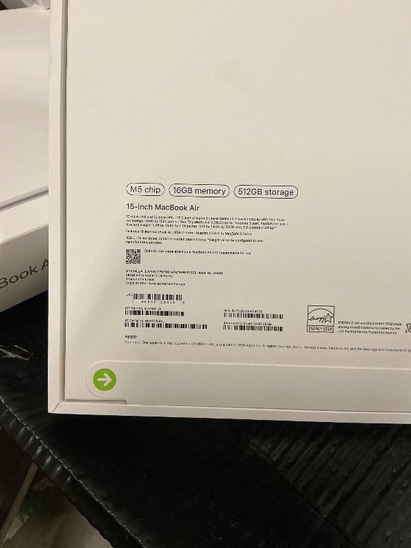 Photo 1 of Apple 2026 MacBook Air 15-inch Laptop with M5 chip: Built for AI, 15.3-inch Liquid Retina Display, 16GB Unified Memory, 512GB SSD, 12MP Center Stage Camera, Touch ID, Wi-Fi 7; Silver