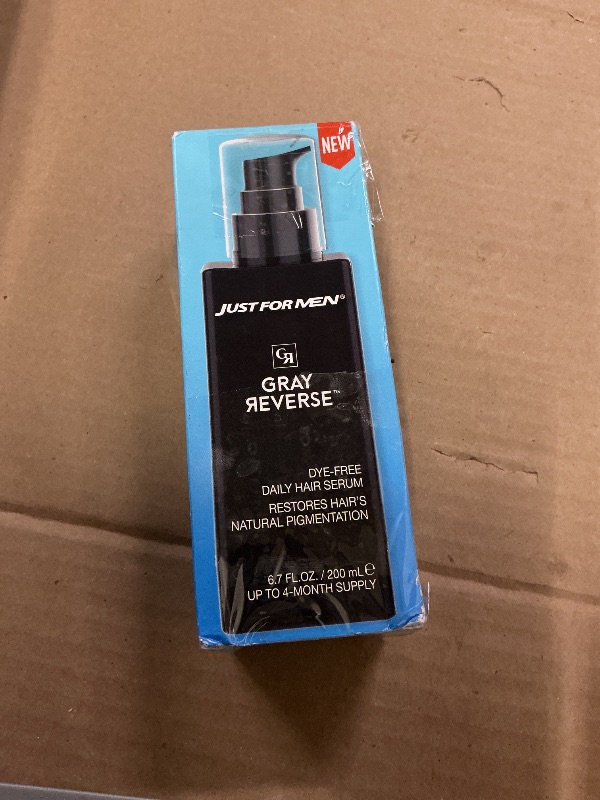 Photo 1 of Just for Men Gray Reverse Daily Hair Serum, Gradually Reduces Gray Hair, Easy Dye-Free Serum, 6.7oz