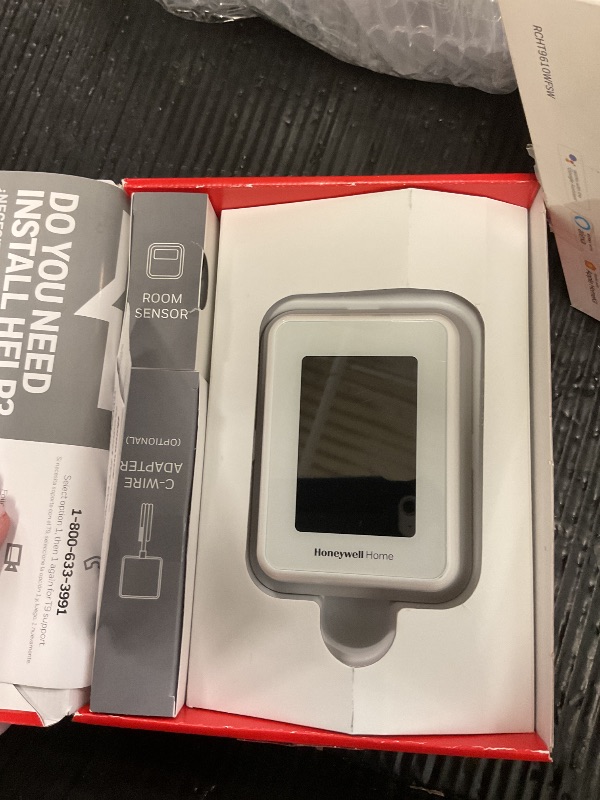 View 3 of Honeywell Home T9 WiFi Smart Thermostat with 1 Smart Room Sensor, Touchscreen Display, White