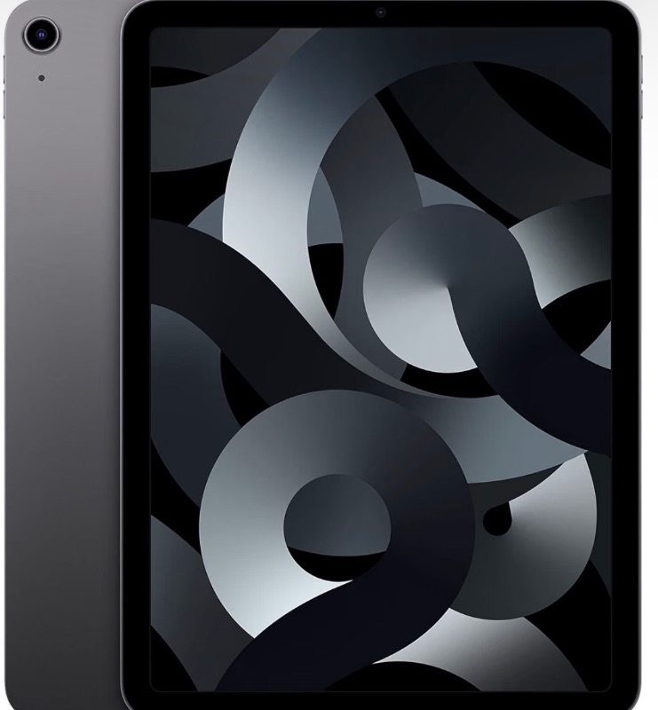 Photo 1 of Apple Early 2022 iPad Air 5th Gen, 10.9-inch, Wi-Fi, 64GB, Space Gray (Renewed)