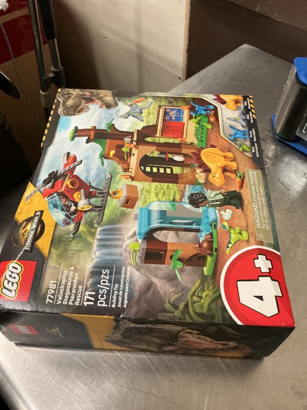 View 2 of LEGO Jurassic World Velociraptor, Stegosaurus & Pteranodon Rescue 77981 Building