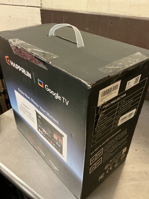 View 2 of HAPPRUN 3000 ANSI Lumens Outdoor Projector with Official Google TV