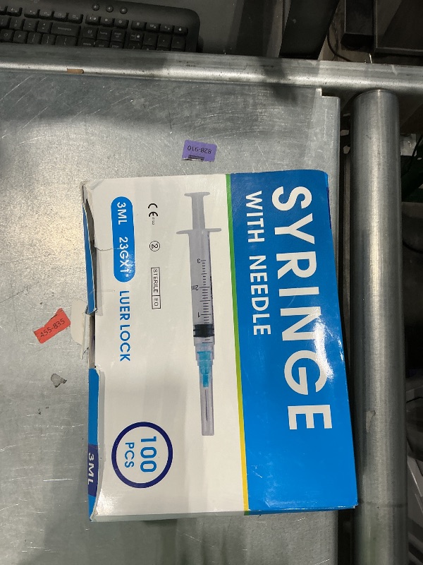 Photo 1 of 100 Pack 3ml Syringes with Needle-23Ga 1 Inch Needle with Luer Lock, Individually Sealed Packaging