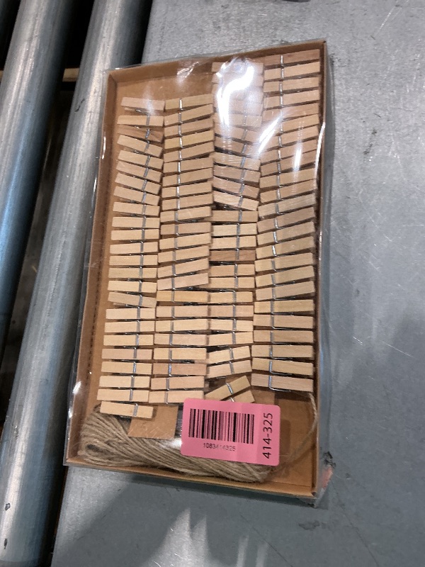 Photo 1 of 1.35 Inch Mini ClothesPins for Photo?100 Pcs? with 32 Feet Jute Twine?Mini Clothes Pins for Crafts,Wooden Small Clothes Pins for Pictures,Tiny Decorative Clothespins for Baby Shower(Natural Color)