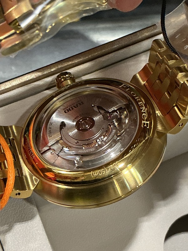 Photo 1 of Rado - Florence Open Heart - Unisex Automatic Swiss Watch - 39mm Silver-White Dial - Gold Stainless Steel Bracelet - R48904013