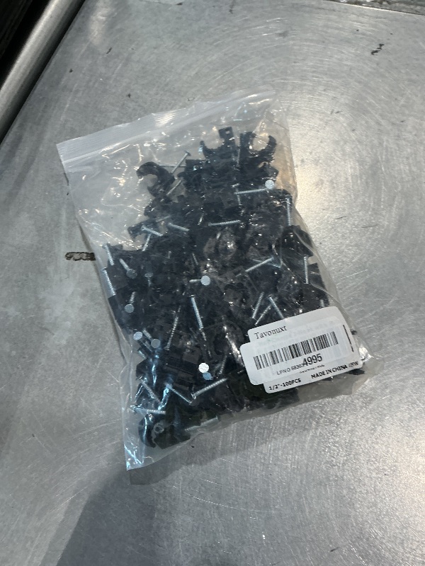 Photo 1 of 100 PCS 1/2" Half Clamps J-Hook with Nails for PEX, Copper, CPVC Tubing/Pipe Support, Heavy Duty Pipe Support Clamps, Durable Black J-Hooks for Secure Installation by Tavonuxt