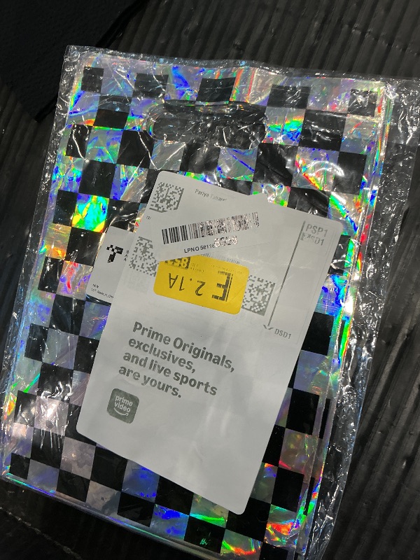 Photo 1 of ***MISSING PARTS*** FunnyPars 50 Pcs Iridescent Checkered Race Car Party Favor Bags, Plastic Black and Iridescent Car Goodie Treat Bags, Racecar Laser Plaid Gift Bags for Kids Fast Race Car Birthday Party Decorations