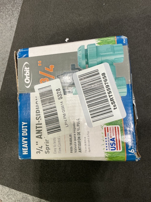 Photo 1 of 1-Pack Orbit 57623 3/4" FPT 100 Series Anti-Siphon Automatic Sprinkler Valve with Flow Control