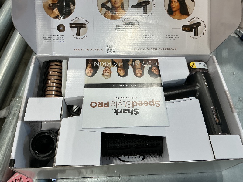 Photo 1 of Shark SpeedStyle Pro Professional Performance High-Velocity Hair Dryer System with Scalp Shield and IQ Speed Styling & Drying Suite, Straight and Wavy Hair, Lightweight, Ionic, No Heat Damage, HD731