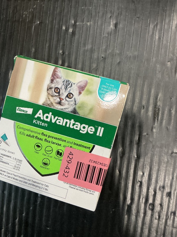 Photo 1 of ***MISSING ONE*** Advantage II Kitten Vet-Recommended Flea Treatment & Prevention | Cats 2-5 lbs. | 2-Month Supply