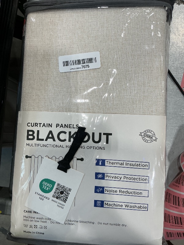 Photo 1 of 100% Blackout Shield Linen Textured Total Blackout Curtains for Bedroom 84 Inches Long, Back Tab/Rod Pocket Living Room Drapes, Thermal Insulated Blackout Curtains 2 Panels Set, 50" W x 84" L, Cream