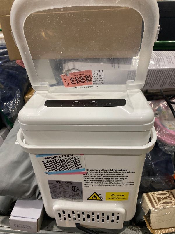 Photo 1 of [HEAVILY USED] [MISSING USER MANUAL] DUMOS Ice Maker Countertop, Ice Machine with Portable Handle, Basket and Scoop, 26lbs Daily, 9 Bullet Cubes in 6-8 Mins, Auto-Cleaning for Home, Kitchen, Office, Outdoors, RV Camping