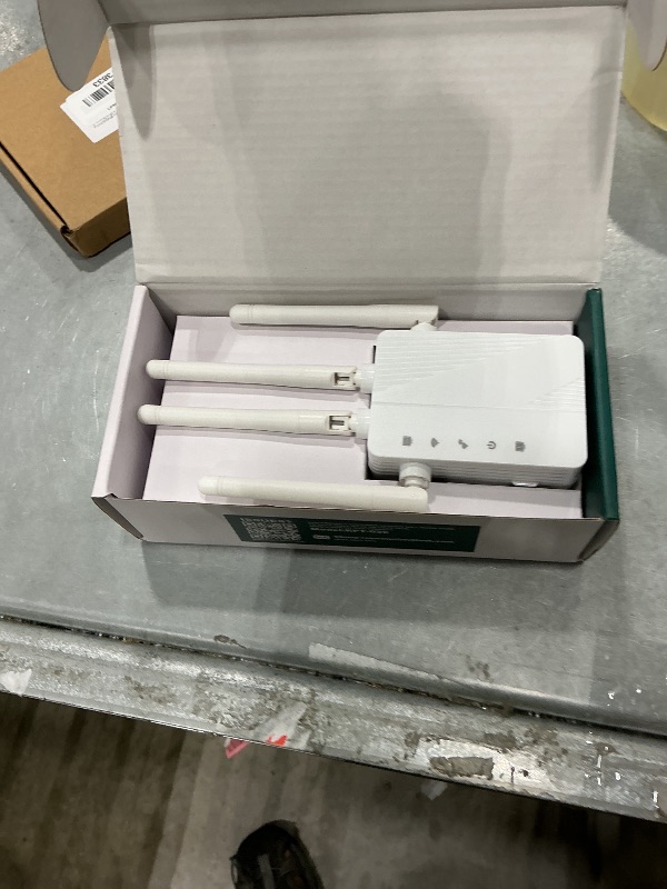 Photo 1 of [DAMAGED] 2026 WiFi Extender Signal Booster, Longest Range up to 15000 sq.ft for Home, Wireless Internet Extender with Ethernet Port, 6X Faster Speed WiFi Repeater, 1-Tap Setup, Compatible with 99% Routers