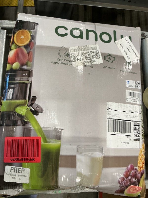 View 2 of ***BROKEN, SOLD FOR PARTS*** Canoly C09 Cold Press Juicer, 6" Extra Wide Feed Chute, 3-IN-1 Strainers (Juice & Sorbet & Nut Milk), Powerful AC Brushless Motor, Self Precut System, Juicer Machines with BPA-Free (Classic)