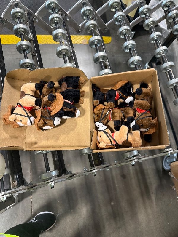 Photo 1 of ****ONLY 7 PCS****Vertintong 9 Pack Horse Stuffed Animals 4 Inch Mini Plush Toy Standing Plush Horse with Cowboy Hat and Bandana Detachable Chain for Animal Theme Birthday Party Decor Supplie(Dark Colors)