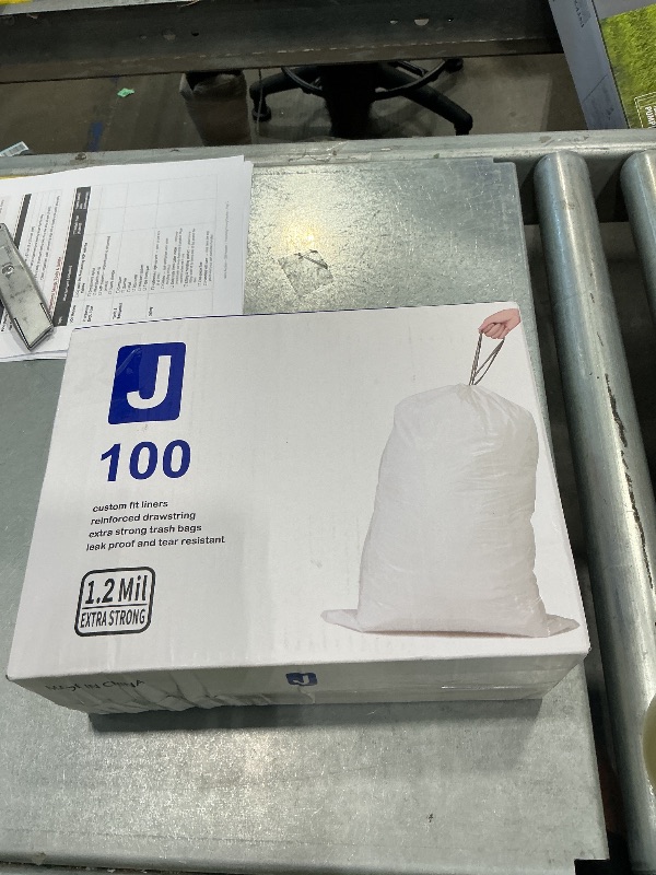 Photo 1 of 10.6 Gallon 100 Count for Dual Compartment Trash Can (2 x 10.6 Gallon) Trash Bags with Ultra-Strong Drawstring Heavy Duty 1.2 Mil Pre-Separated Tear & Leak Resistant PERFECT FIT & GRAND SAVE!