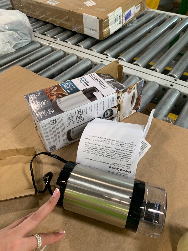 View 3 of [SOLD FOR PARTS] BLACK+DECKER One-Touch Coffee & Spice Grinder with Stainless Steel Blades