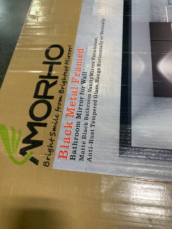 Photo 1 of ***FACTORY SEALED*** Amorho Black Bathroom Mirror, 48x35 Inch