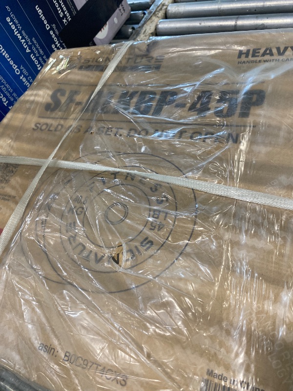 Photo 1 of ***FACTORY SEALED*** Signature Fitness 2" Olympic Bumper Plate Weight Plates with Steel Hub, 45LB, Pair