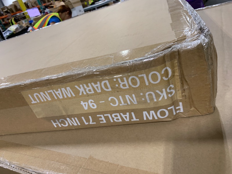 Photo 1 of ***FACTORY SEALED*** NTC Flow 71 Inch Modern Design, Rectangular Dinner Table for Dining Room, Living Room Furniture, Effortless Assembly, Dark Walnut