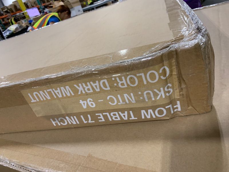 Photo 1 of ***FACTORY SEALED*** NTC Flow 71 Inch Modern Design, Rectangular Dinner Table for Dining Room, Living Room Furniture, Effortless Assembly, Dark Walnut