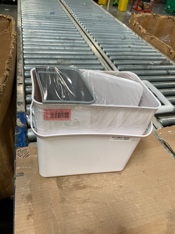 Photo 1 of ** MISSING SOME PARTS ** TOSCARA 3.2 Galoon Kitchen Compost Bin with lid | Odorless Hanging Trash Can with Sliding Lid for Dry & Wet Waste – 12 L Wall-Mounted Garbage Can for Kitchen Cabinet. Under Sink Trash can for Office.