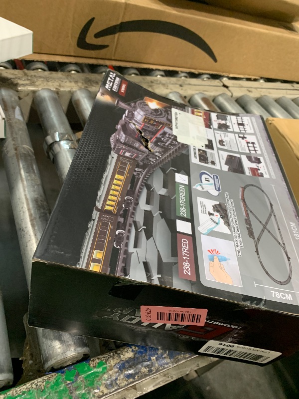 Photo 1 of ** POSSIBLE MISSING PARTS *** Electric Train Sets for Kids Metal Alloy Christmas Train Toys Steam Locomotive, Glowing Passenger Carriages, Luxury Tracks, Light & Sounds Rechargeable Birthday Gifts for Boys Girls Red Green …