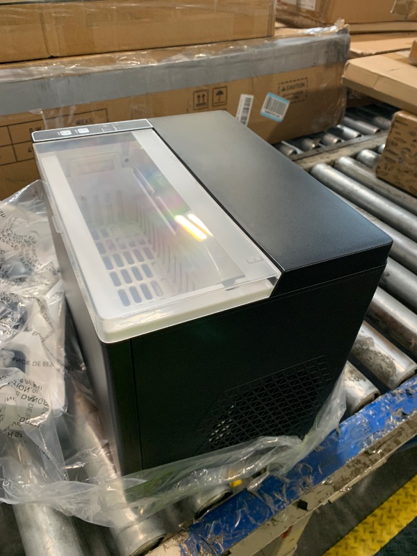 Photo 1 of ** not fuunctional** ***08/02 SOLD FOR PARTS // FINAL SALE ***Countertop Ice Makers Machine, Portable Ice Machine Producing 9 Ice Cubes Within 6 Mins, Bullet Ice Available in Two Sizes(S/L), Compact Mini Ice Maker Appliance for Home Kitchen Camping (Soot)