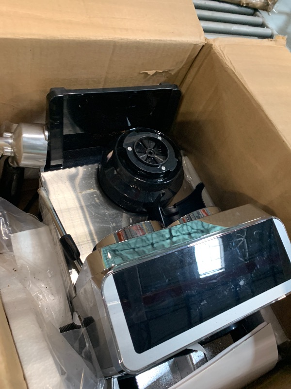 Photo 1 of ***DAMAGED*** AMZCHEF Espresso Machine With Grinder, 190?-201? Temp Control Coffee machine with 44 Grind Setting, Milk Frother, Touch Screen, Cold Brew, Sliver