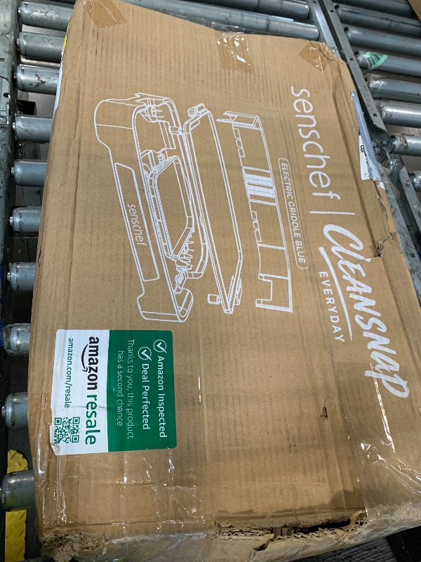 Photo 1 of ** MAJOR DAMAGE NOT WORKING ** ***07/31 SOLD FOR PARTS // FINAL SALE ***SENSCHEF Cleansnap Everyday Electric Griddle,The Ultimate Gift for Family Feasts - 20” Nonstick Grill with Foldable Anti-Mess Shield, Rapid 1700W Heat&PPG Ceramic Coating, Dishwasher