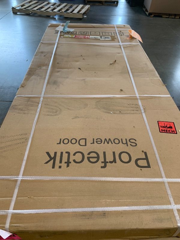 Photo 1 of ***FACTORY SEALED***Porfectik,56"- 60" W x 74" H Double Sliding Shower Door with 5/16"(8mm) Clear SGCC Tempered Glass, Bathroom Framed Shower Door with 18 inch Pull Handle, Stainless Steel Hardware, Matte Black