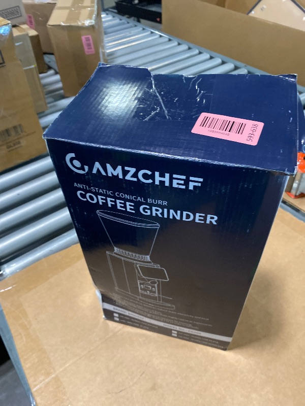 View 3 of **Parts Only**AMZCHEF Burr Coffee Grinder, 48 Settings, Metallic Silver
