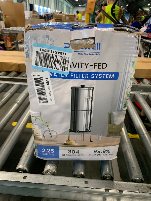 View 2 of ** USED NOT NEW ** Purewell 7-Stage 0.01?m Ultra-Filtration Alkaline Water Filter System with 4 Filters, Metal Water Level Spigot and Stand, 304 Stainless Steel, Reduce Fluoride & Chlorine, pH 8-9, 2.25G, PW-OB-FT